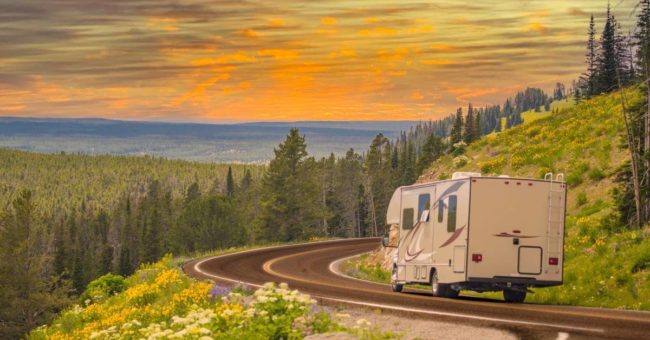 RV Detailing RV on open road