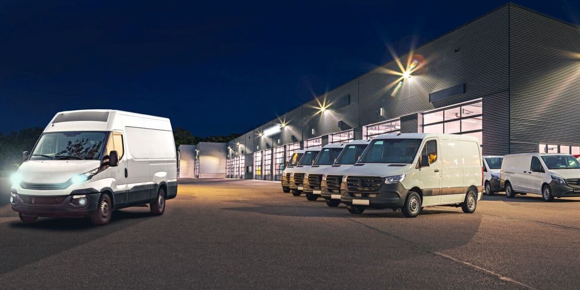 A fleet of commercial vehicles