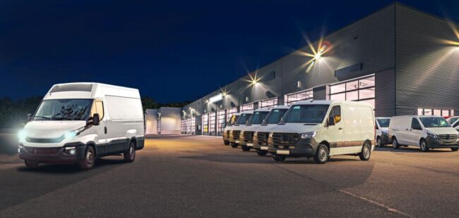 A fleet of commercial vehicles