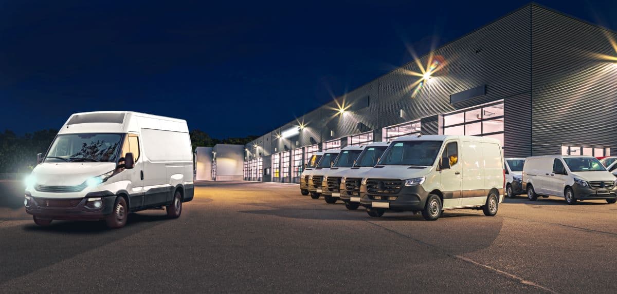 A fleet of commercial vehicles